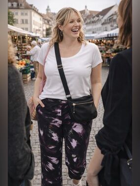 LEEBE Women's ITY Knit Wide Leg Pants